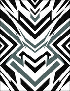 Sharp Geometric Zigzag Graphite Rug