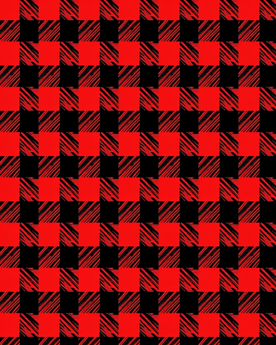 Chunky Red Black Buffalo Plaid Rug
