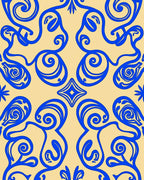 Regal Blue Vine Scroll Rug