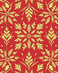 Golden Floral Burst Red Background Rug