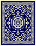 Deep Blue Floral Medallion Rug