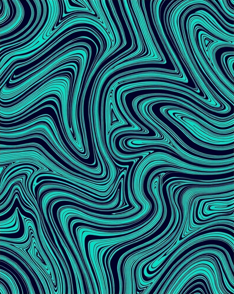 Aqua Teal Swirl Marble Rug