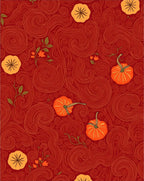 Autumn Swirl Pumpkin Collage Rug
