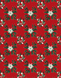 Red White Green Floral Starburst Rug