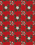 Red White Green Floral Starburst Rug