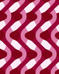 Deep Pink And Burgundy Waves Rug