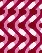 Deep Pink And Burgundy Waves Rug