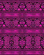 Bold Pink Tribal Geometric Stripes Rug