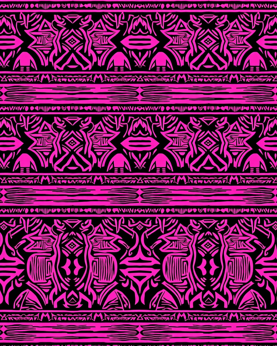 Bold Pink Tribal Geometric Stripes Rug