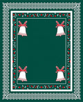 Festive Green Bell Border Rug