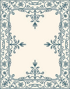 Teal Floral Archival Border Rug