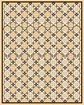 Cream and Brown Interlocking Arabesque Rug