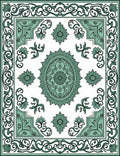 Seafoam Medallion Ornate Floral Rug