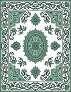 Seafoam Medallion Ornate Floral Rug