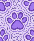 Purple Paw Print Swirls Rug