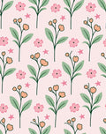 Pink Floral Vine Scatter Rug