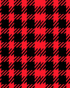Red Black Houndstooth Checkered Rug