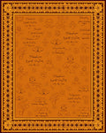 Orange Ochre Line Art Botanical Rug