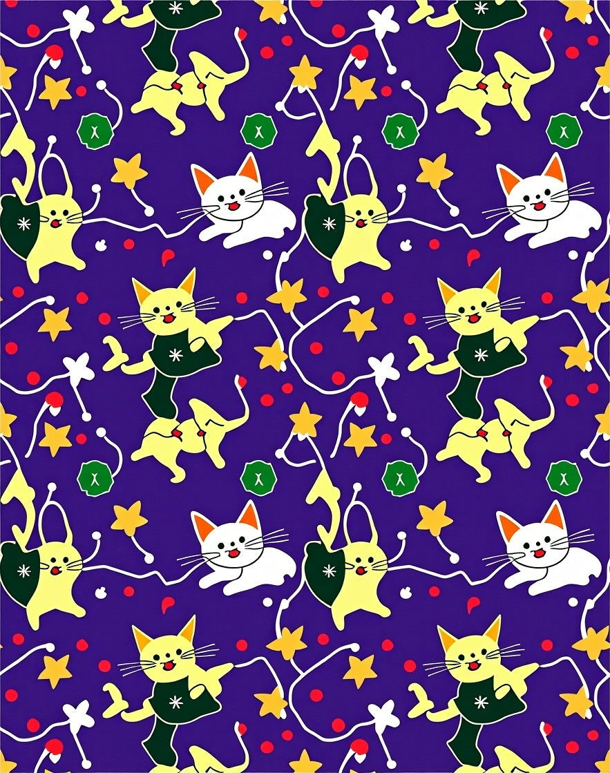 Whimsical Whiskers Feline Celebration Rug