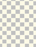 Modern Cream Gray Checkerboard Rug