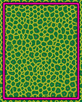 Green Yellow Geometric Honeycomb Border Rug