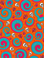 Day of the Dead Skulls Swirl Rug