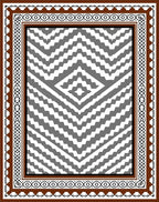 Brown Terra Cotta Chevron Diamond Border Rug