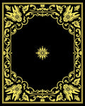 Golden Floral Border with Center Star Rug