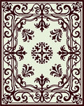Ornate Burgundy Filigree Botanical Rug