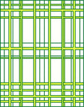 Bold Green Yellow Grid Rug