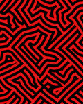 Bold Red Maze Lines Rug