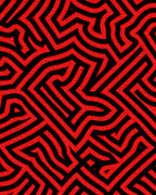 Bold Red Maze Lines Rug