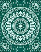 Emerald Green Mandala Art Rug
