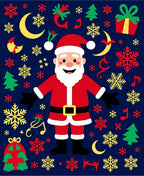 Whimsical Santa Claus Christmas Snowflakes Rug