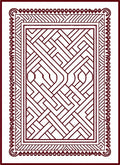 Deep Red Interlocking Geometric Interior Rug