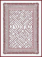 Deep Red Interlocking Geometric Interior Rug