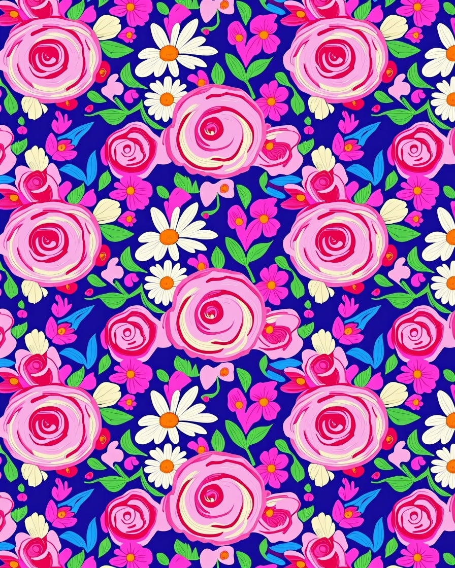 Pink Rose Garden Floral Arrangement Rug