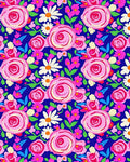 Pink Rose Garden Floral Arrangement Rug