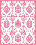 Pink Floral Damask Repeat Rug