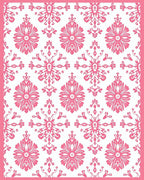 Pink Floral Damask Repeat Rug