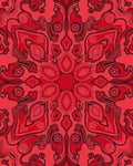 Crimson Swirl Floral Mandala Rug