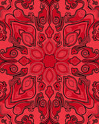 Crimson Swirl Floral Mandala Rug
