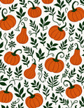 Autumn Orange Pumpkin Leaf Scatter Rug