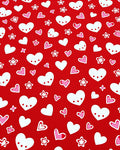 Red White Pink Hearts Stars Collage Rug