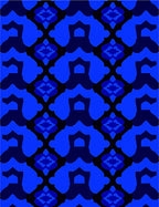 Bold Electric Blue Arch Scallop Rug