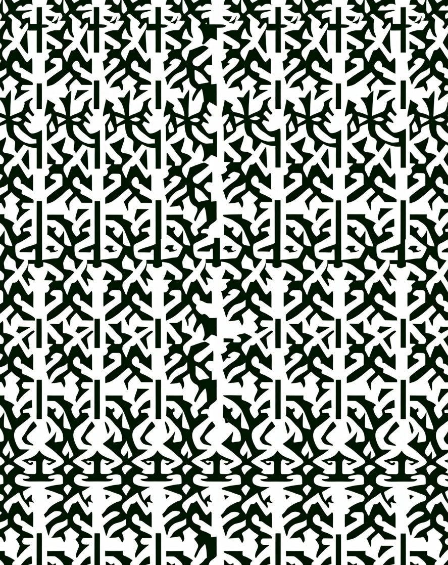 Black White Abstract Reciprocal Arrangement Rug