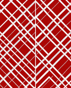 Crimson White Intersecting Stripes Rug