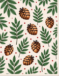 Woodland Pinecone Berry Leaf Arrangement Rug