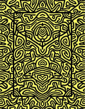 Black And Yellow Abstract Organic Lines Rug