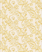 Golden Baroque Swirl Flourish Rug